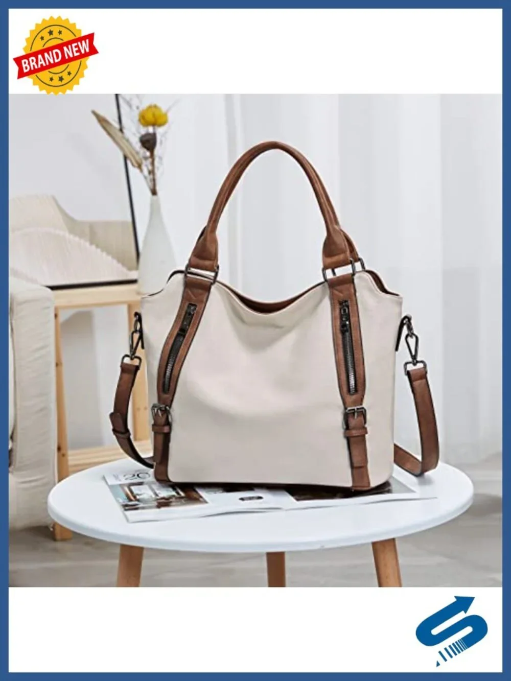 Large Hobo Bag Vegan Leather Water Repellent Shoulder Bag with Adjustable Strap